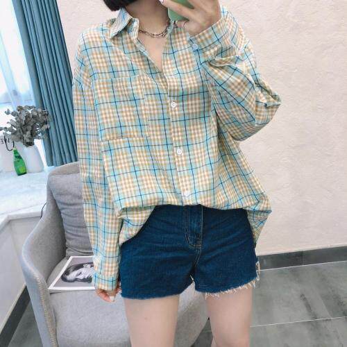 春夏格子衬衫，女装衬衫，变色鸟(4F)