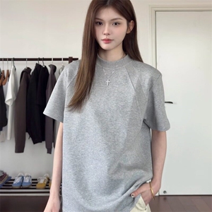 2025新款时尚潮流正肩短袖男女款夏季简约美式高级感t恤舒适半袖图片