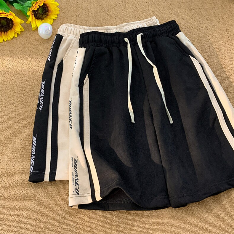 休闲短裤男韩版潮流拼色印花个性2023夏季ins宽松五分裤K4275-P30,男装休闲裤,星座412-3