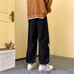 秋季休闲裤男vintage美式高街条纹束脚阔腿裤痞帅直筒裤K1425-P35图片