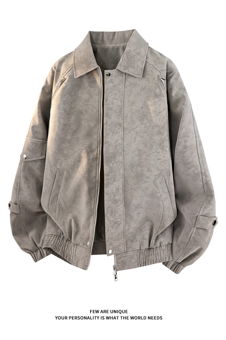 复古高街扎染皮衣上衣夹克拉链设计感机车服C61321-TP75148,男装夹克,电商A102