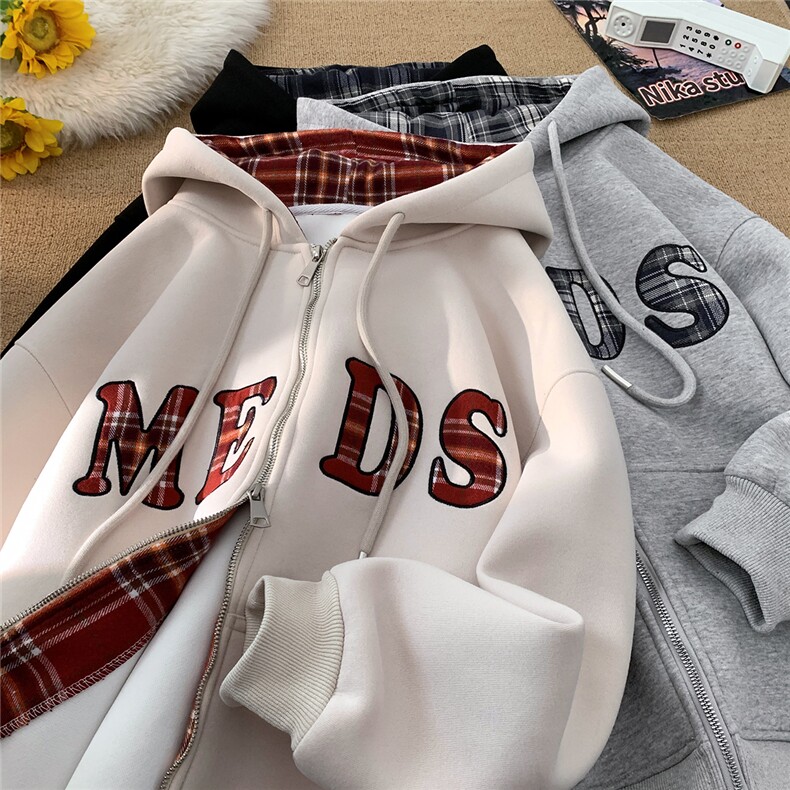 美式双头拉链连帽卫衣中性秋季cleanfit卫衣db100批75控108，男装卫衣，电商B386