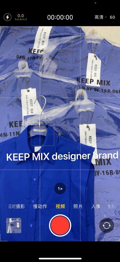 KP设计师款—克莱因蓝无袖衬衫，女装衬衫，KEEP MIX