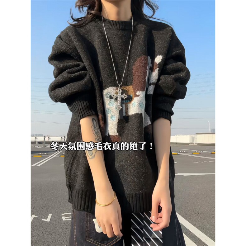 XZ809A/MM18/特P60提花2026新年小马休闲宽松毛衣,男装针织衫/毛衣,星座809A(原222-1)