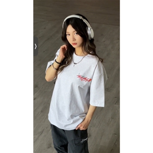 网图有货 夏季手写花卉刺绣短袖T恤男女情侣设计感上衣 A481-P35图片