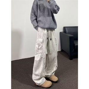 做旧扎染弯刀G工装休闲裤伞兵裤男女2024潮牌宽松长裤K5950-P69图片