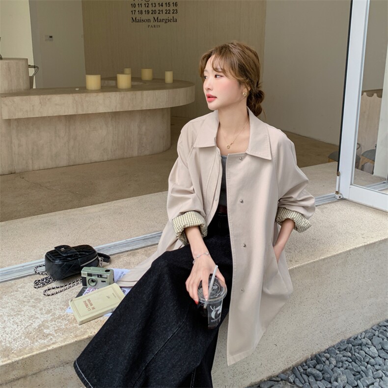 卡其色风衣外套女春秋2025年新款中长款小个子今年流行爆款大衣,女装风衣,难舍钰依