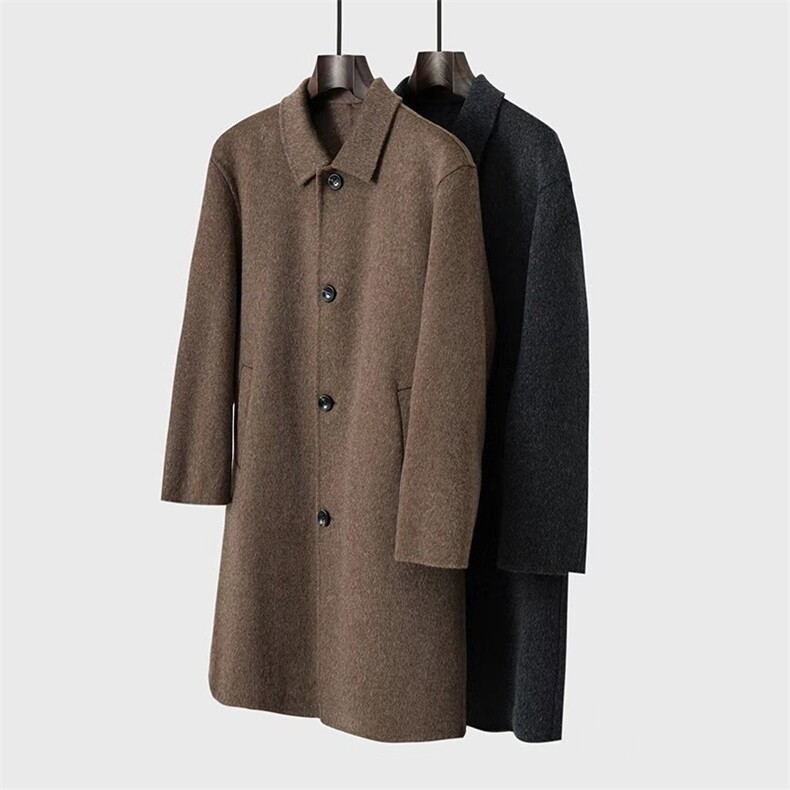 2025年秋季时尚百搭通勤简约休闲外套大衣，女装双面呢大衣，豪顺羊绒