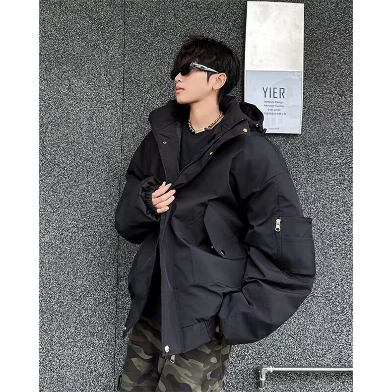 堆堆袖棉服冬季保暖宽松男士棉衣外套2024新款棉袄潮牌MF314-P95,男装棉衣,星座412-3