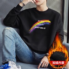 外贸货源男士彩虹印花休闲百搭圆领卫衣大码1511A-2-F031加绒-P19，男装卫衣，星座1816-2（原1210–2）