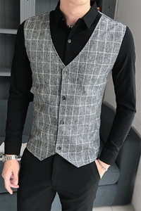 B216 CS42 加绒P65 常规P55  秋冬装 男假两件衬衫 格子加绒衬衣图片