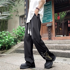 DK2838-P40风竹子刺绣夏季新款男直筒宽松休闲潮牌韩版百搭长裤，男装休闲裤，星座603-2
