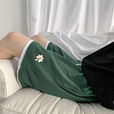 LK32059-P30小雏菊假两件运动短裤男大码五分裤男沙滩裤男港风，男装休闲裤，电商A040A