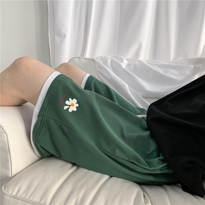 LK32059-P30 小雏菊假两件运动短裤男大码五分裤男沙滩裤男 港风图片