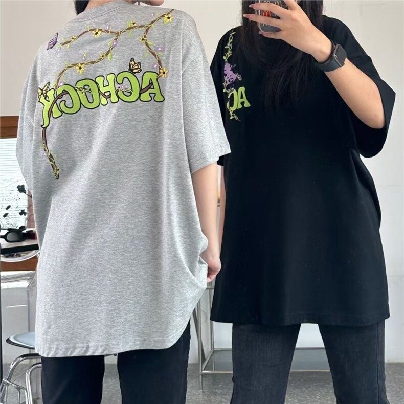潮牌宽松纯棉短袖同款恶魔美式嘻哈趣味半袖T恤新款体恤衫ins情侣,男装T恤,星座1210-1
