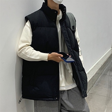 现货5W件冬季三防硬挺boxy短款立领棉衣马夹外套加厚马甲保暖棉服，男装棉衣，电商A486
