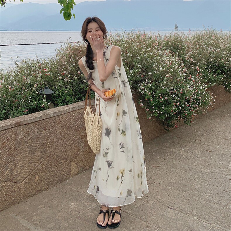 花色连衣裙2893款P110K198,女装连衣裙,诺蝶