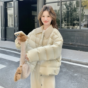 新款90绒针织领拼接羽绒服外套#903-P295-K428图片