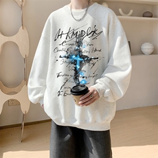 已注册/华棉内景春秋新款情侣宽松圆领卫衣男WY00639/P35加绒P45，男装卫衣，电商B316