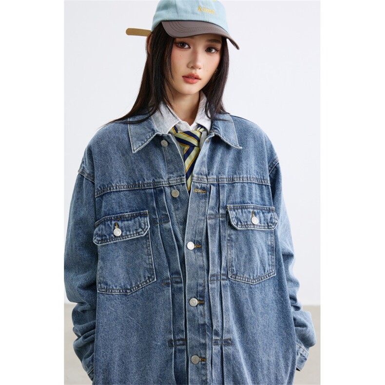 25新款抖音品质牛仔夹克中性风宽松韩版水洗外套N995/P98图片