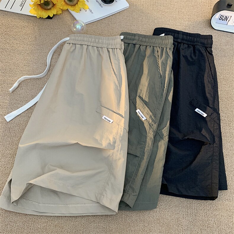 休闲短裤男夏季新款潮流宽松冰丝凉感直筒中裤百搭速干运动五分裤，男装休闲裤，电商B220