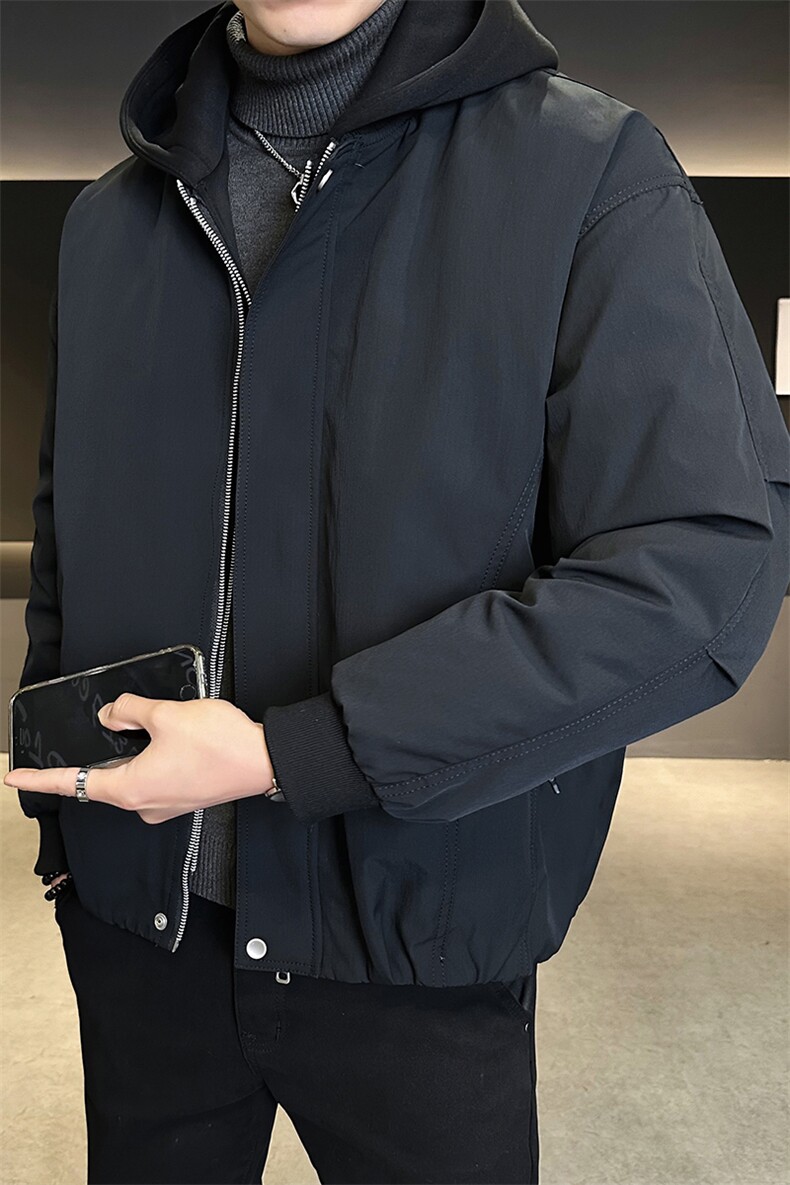 标50绒冬季男士连帽假两件羽绒服休闲加厚外套B338-8538-P215,男装羽绒服,电商B338