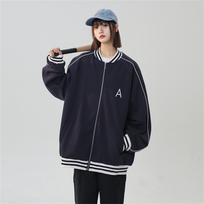 WY208/P75春装新款高品质不起球刺绣卫衣男立领棒球服潮外套图片
