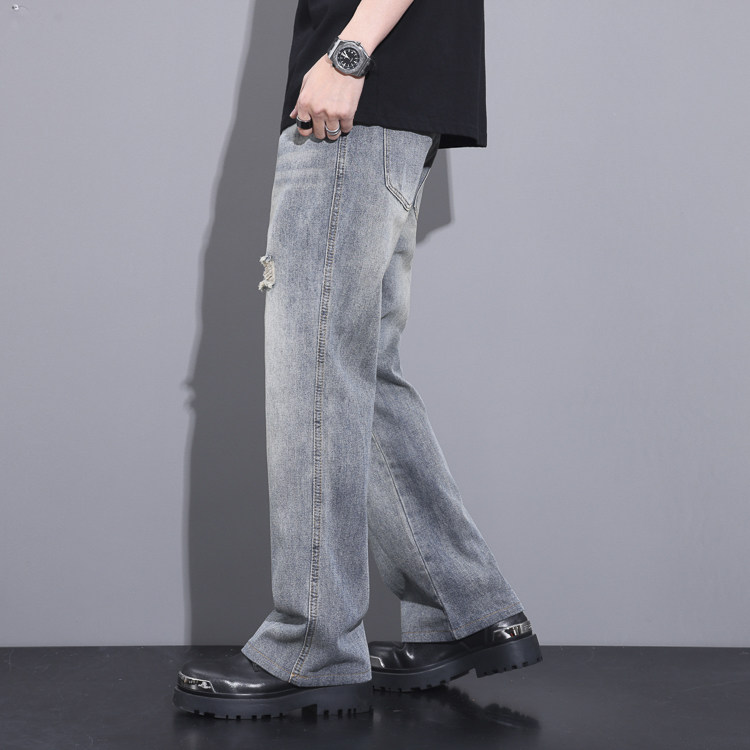 潮牌休闲裤男宽松阔腿长裤子2025春夏百搭美式复古微喇裤7005-P55,男装休闲裤,电商A178