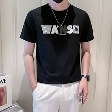 2025新款夏季短袖T恤男潮牌百搭印花上衣半袖体恤A313-1-5830-P48，男装T恤，电商A313-1