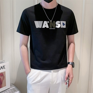 2025新款夏季短袖T恤男潮牌百搭印花上衣半袖体恤A313-1-5830-P48图片