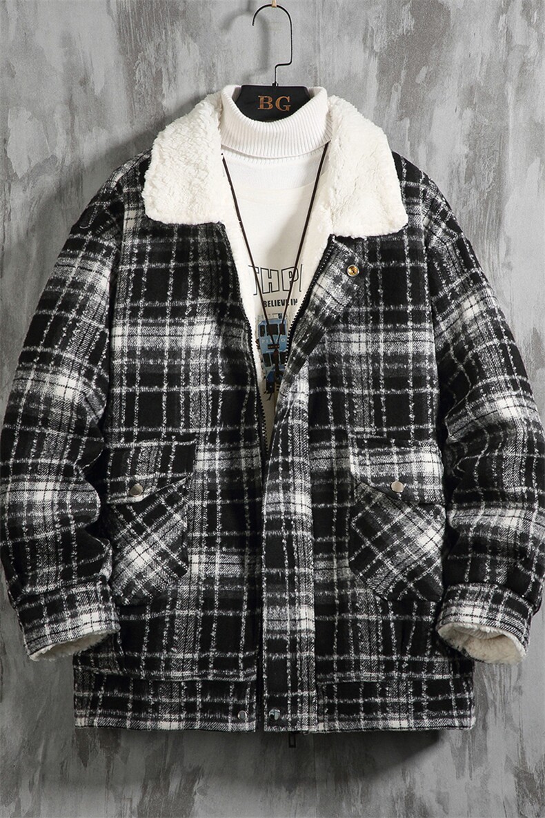 羊羔毛棉服男2025冬季新款休闲外套潮牌棉衣棉袄M166P120控158,男装棉衣,电商A157