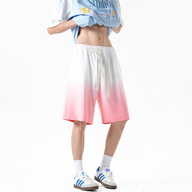 短裤男夏季新款港风宽松渐变色扎染五分裤学生运动裤DK1025-P35,男装牛仔裤,星座214-3