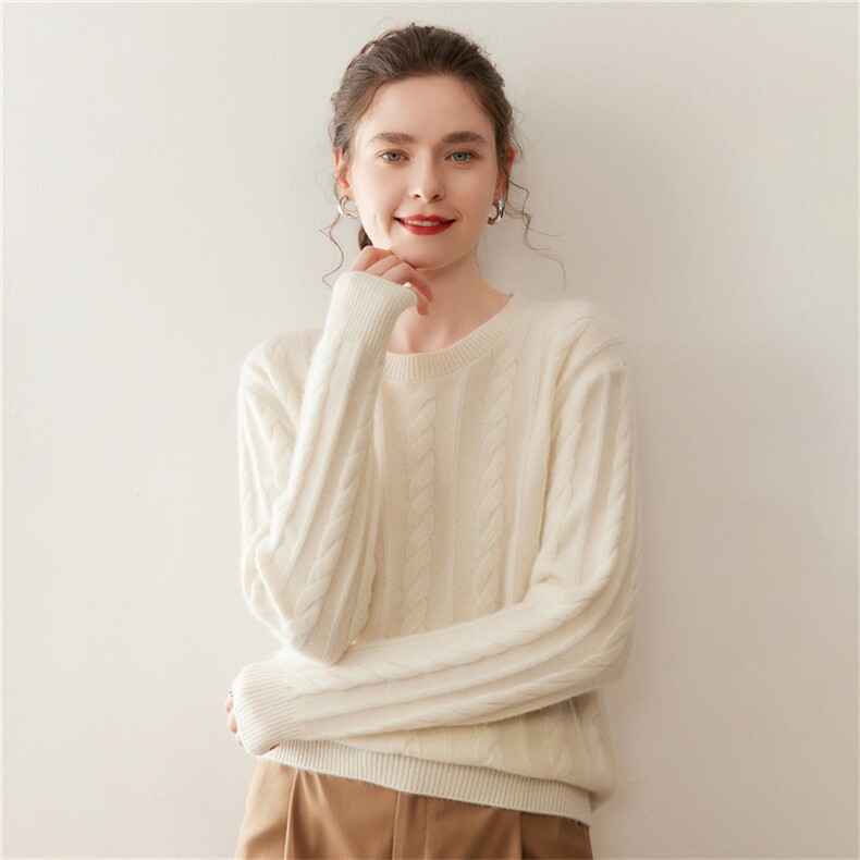 时尚山羊绒针织套装女显瘦圆领毛衣鱼尾半身裙2025秋冬新款羊毛衫，女装羊绒衫，绒盛美羊绒