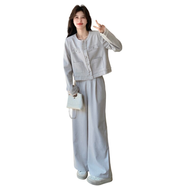 26新品法式小香风毛边套装2C236-9015-P185-K298,女装套装/套裙,2C236