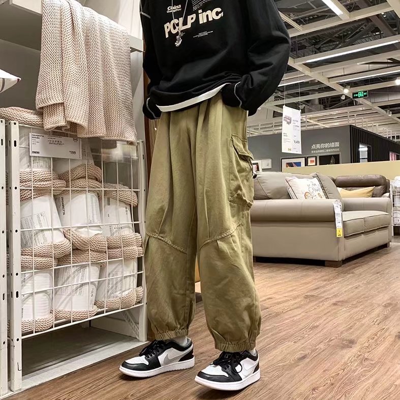 机能工装裤男ins港风潮牌束脚休闲长裤纯棉A528P38,男装休闲裤,星座1116-2