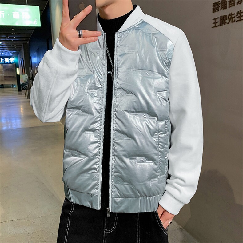 男士宽松休闲立领羽绒服冬季新款青中年加厚保暖男装白鸭绒外套潮图片