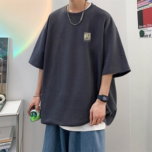 抖音得物品质夏季美式高街220克宽松纯棉潮牌印花短袖T恤MT30特15图片