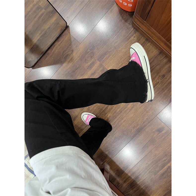 【有货】毛边517弯刀牛仔裤男款修身直筒微喇裤子高街KZA21LL-P48,男装牛仔裤,星座1007（原301D）