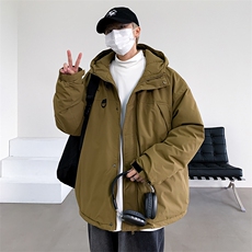 冬季新品保暖连帽棉衣休闲潮流青少年百搭棉服外套MY9083-P100，男装棉衣，电商A128