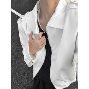 XZ1005-1-TTH0055-批98-小众设计感垫肩短款夹克外套图片