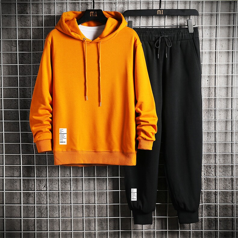 TL8045-P80 连帽卫衣套装男运动套装两件套长袖运动服 网格挂拍图片