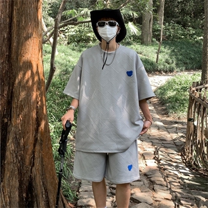 DSA028-TZDTE01 P60 260克提花针织美潮vibe设计夏季男短袖套装图片