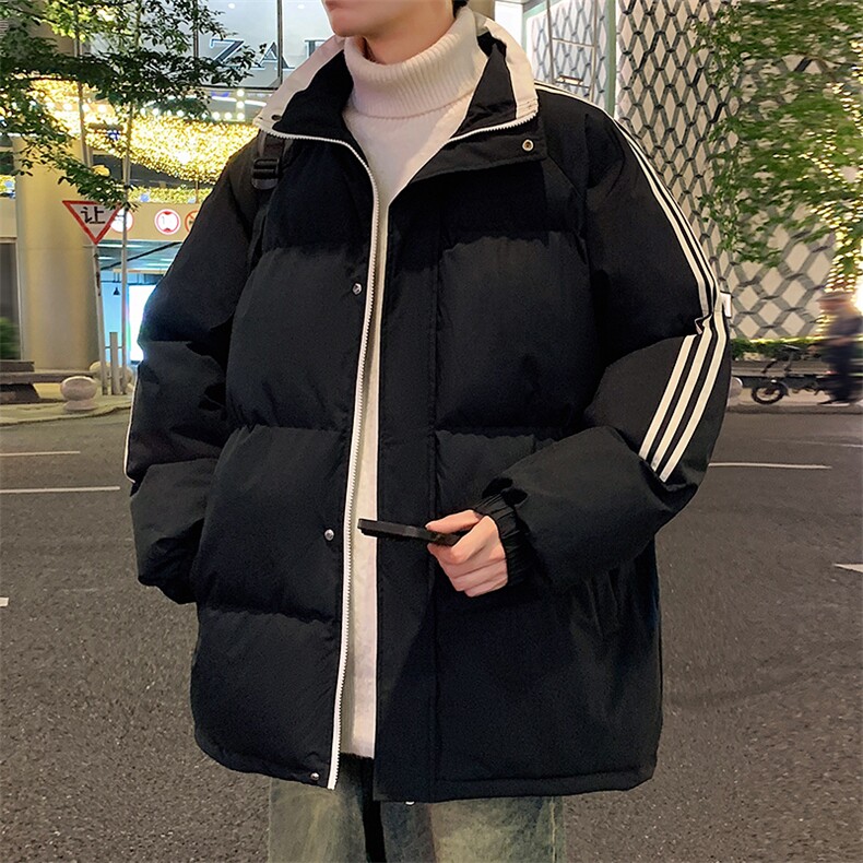 潮美式织带棉服冬季宽松加厚男女款立领上衣M01-P75,男装棉衣,星座308B-2