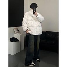W8205P125控158华夫格印花棉衣冬季棉服外套宽松棉服情侣装，男装棉衣，电商B205