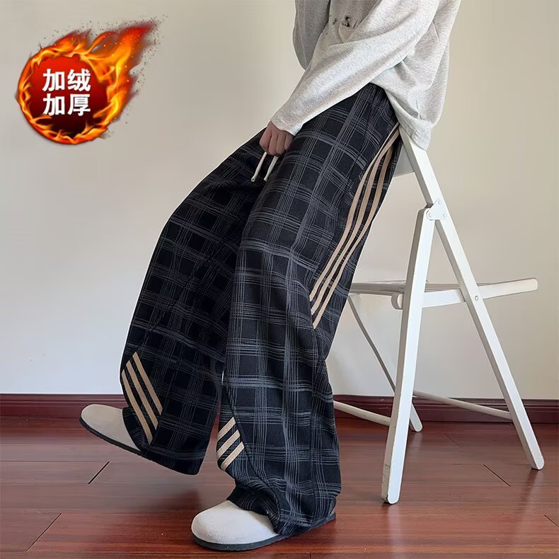 221-5/K7812/P45网图加绒加厚美式复古条纹格子灯芯绒阔腿休闲裤,男装卫衣,星座221-5