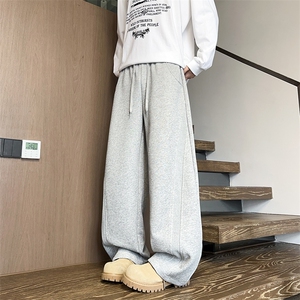 K25101批45控68秋季美式弯刀裤罗纹拼接休闲裤百搭长裤子男裤