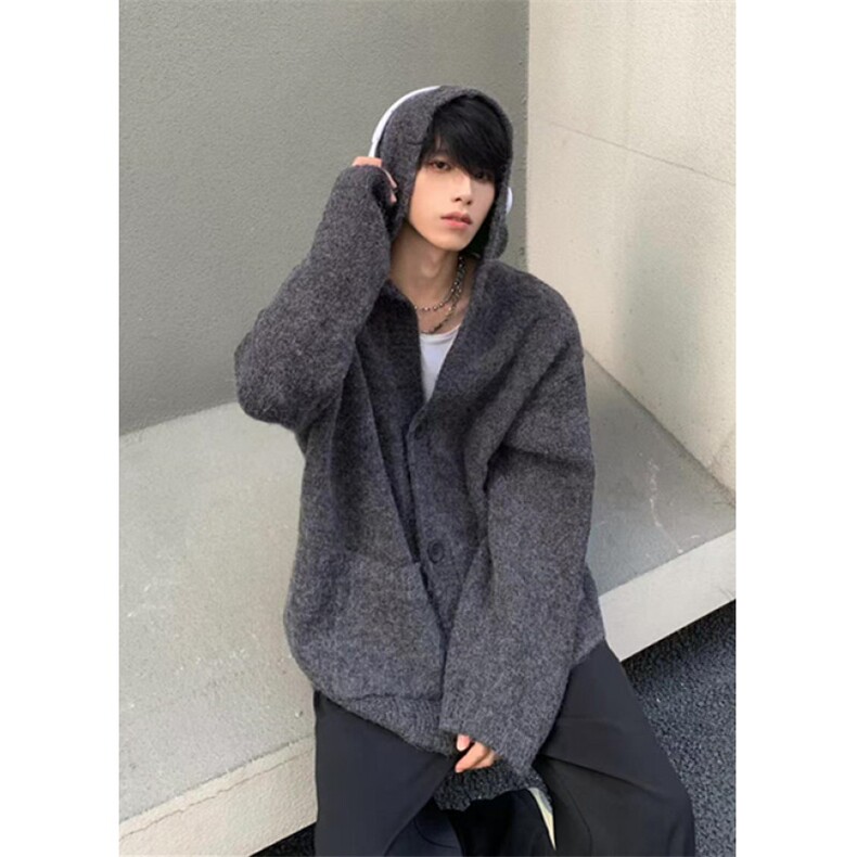 秋冬新款开衫毛衣复古休闲慵懒风V领针织衫男纯色外套MS66,男装针织衫/毛衣,星座1116A（原606A-3）