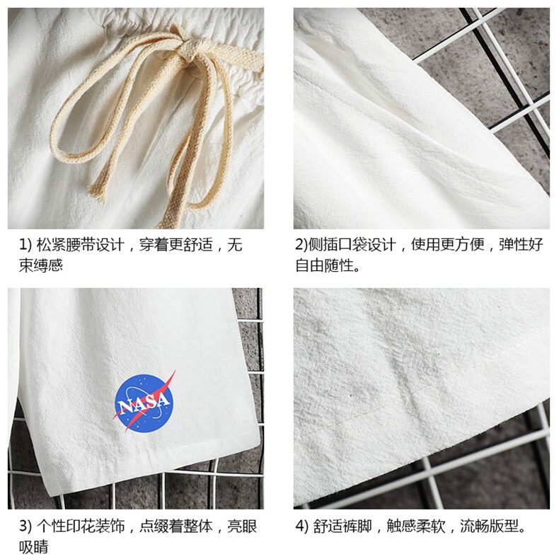 YD33252-P25NASA亚麻短裤男大码棉麻五分裤男中裤沙滩裤网格,男装休闲裤,电商A040A