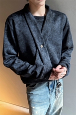 学院风自带领带cleanfit长袖卫衣扎染纯色上衣常规P49加绒P59，男装卫衣，电商B319