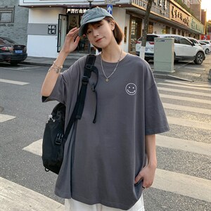 2023夏季新款港风情侣宽松大码圆领潮流卡通印花半袖T恤T04-P28,男装T恤,星座914-3